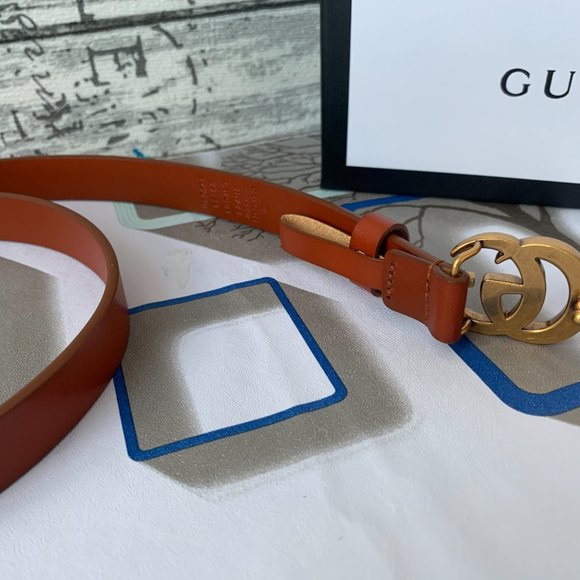 A Double G buckle belt made in our unfinished fade